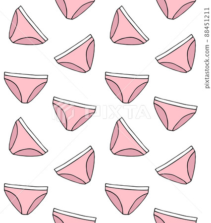 Vector seamless pattern of hand drawn pink panties Vector seamless pattern of hand drawn pink panties 88451211