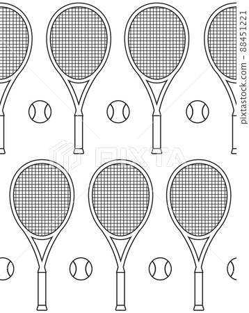 Vector seamless pattern of tennis ball and racket Vector seamless pattern of tennis ball and racket 88451221