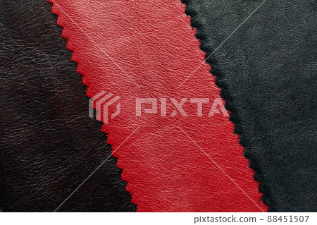 black and red leather with with curly edge. Uses for background. furniture upholstery background. 88451507