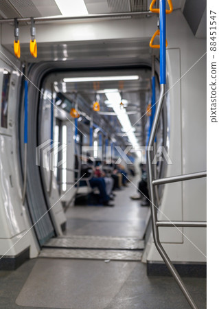 Perspective up view of subway car. Moscow metro. 88451547