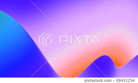 3d render. abstract fantastic background, liquid gradient of paint with internal glow forms hills or peaks like landscape in subsurface scattering material, mat color transitions. BLue orange 88452254
