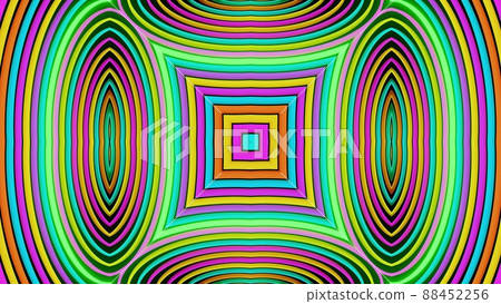 Geometric abstract background. Abstract symmetrical composition, multicolored 3d elements. 3d render abstract kaleidoscope with 3d simple objects. Motion design style Geometric abstract background. Abstract symmetrical composition, multicolored 3d elements. 3d render abstract kaleidoscope with 3d simple objects. Motion design style 88452256
