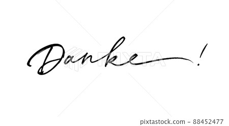 Thank you in German modern brush calligraphy. Thank you in German modern brush calligraphy. 88452477