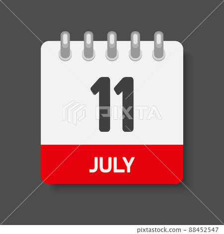 Icon day date 11 July, template calendar page - Stock Illustration ...