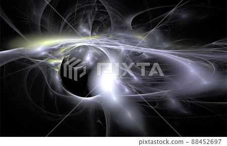 black space illustration glowing star, cosmic radiation 88452697