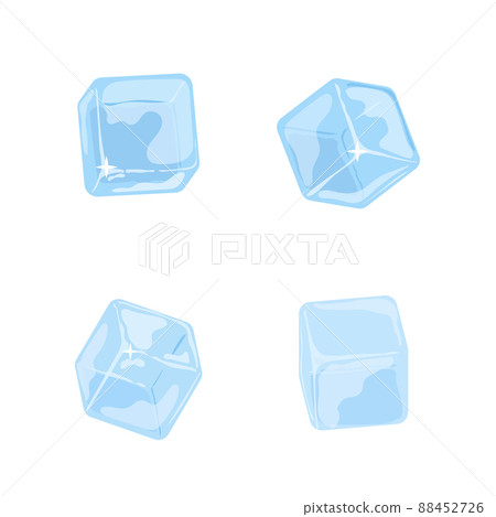 ice cube with glare vector set on white in cartoon style 88452726