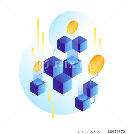 Blockchain Illustration. Digital Money Blockchain Illustration. Digital Money 88452870