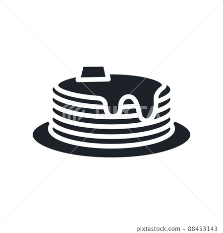 Pancakes icon. Vector isolated bakery and pastry silhouettes 88453143