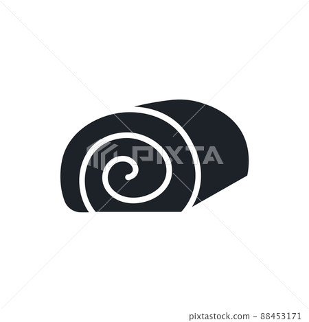 Swiss roll cake icon. Desserts and pastry isolated vector silhouettes 88453171