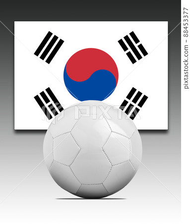 Soccer ball with Korea national team flag. 88453377