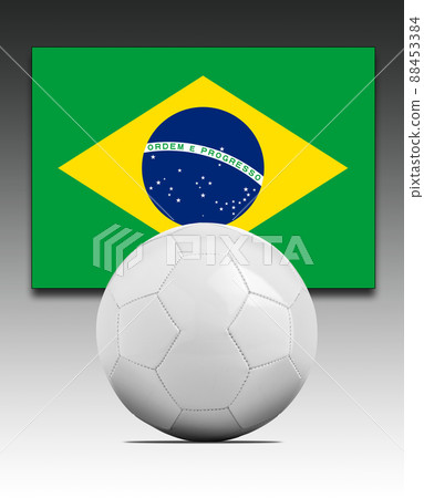Soccer ball with Brazil national team flag. 88453384