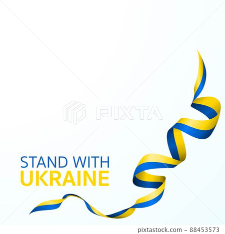Stand with Ukraine flag ribbon Stand with Ukraine flag ribbon 88453573