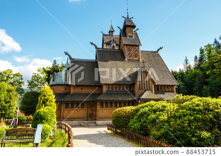 Old wooden norwegian temple Wang in Karpacz, southern Poland Old wooden norwegian temple Wang in Karpacz, southern Poland 88453715