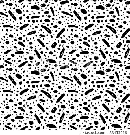 Polka dot hand drawn vector seamless pattern. - Stock Illustration ...