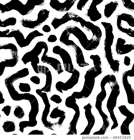 Seamless pattern with curved line brush strokes 88453920