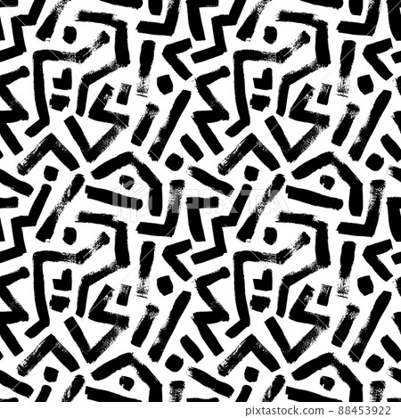 Bold brush lines irregular maze seamless pattern. Bold brush lines irregular maze seamless pattern. 88453922