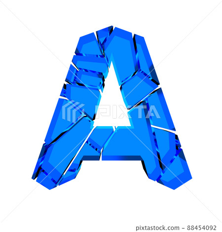 3D illustration.Broken glass letter isolated on white background.Art font. 3D illustration.Broken glass letter isolated on white background.Art font. 88454092