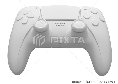 Realistic video game joystick on white monochrome background. 3D render of streaming gear for cloud gaming or concept of champion and winner awards 88454294