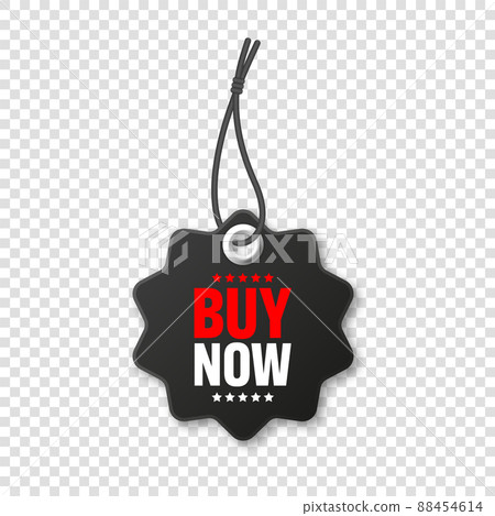 Realistic black price tag. Special offer or shopping discount label. Retail paper sticker 88454614