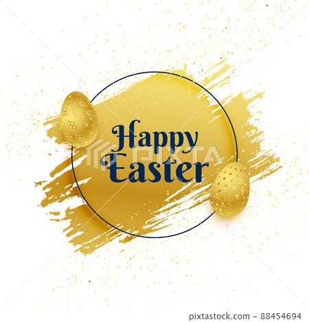 happy easter golden card with eggs design - Stock Illustration ...