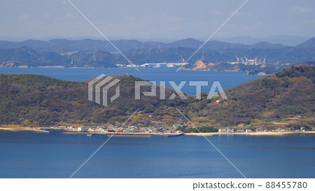 Megijima and Tamano Shipyard from the summit of Yashima 1 Megijima and Tamano Shipyard from the summit of Yashima 1 88455780