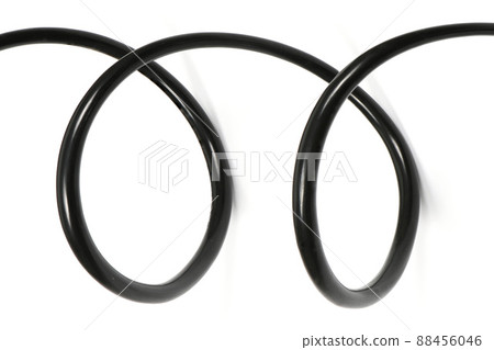 Black wire isolated on white background abstraction. High resolution photo. Black wire isolated on white background abstraction. High resolution photo. 88456046