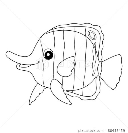 Butterflyfish Coloring Page Isolated for Kids Butterflyfish Coloring Page Isolated for Kids 88458459