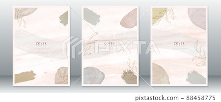 Watercolor background cover page design 88458775