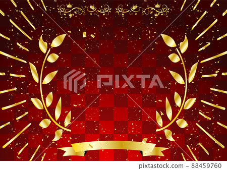Laurel crown frame confetti checker background 88459760
