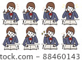 Student woman studying illustration set 88460143