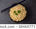 Instant noodles are ready to serve on the table. 88460773
