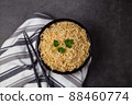 Instant noodles are ready to serve on the table. 88460774