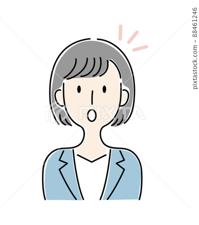 手繪風格,一個驚訝的女人的矢量圖 手繪風格,一個驚訝的女人的矢量圖 88461246