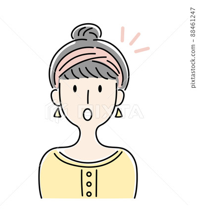 手繪風格，一個驚訝的女人的矢量圖 88461247