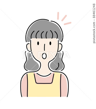 Hand-painted style, vector illustration of a surprised woman Hand-painted style, vector illustration of a surprised woman 88461248
