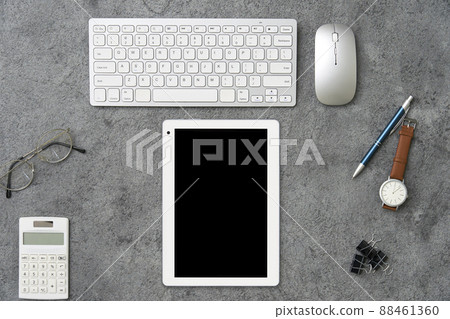 Desk unmanned bird's-eye view copy space Desk unmanned bird's-eye view copy space 88461360