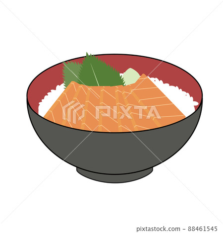 三文魚生魚片海鮮碗的插圖 88461545