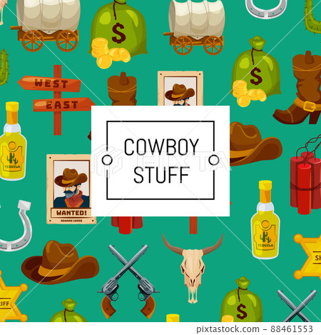 cartoon wild west elements background colored cartoon wild west elements background colored 88461553