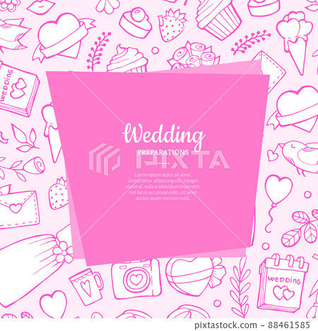 doodle wedding with place for text doodle wedding with place for text 88461585