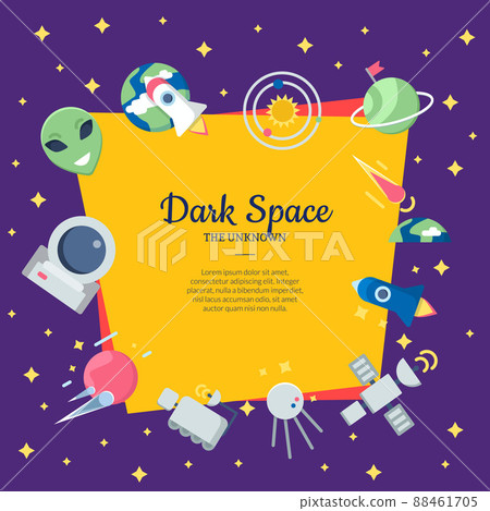flat space icons background with place for text... - Stock Illustration ...