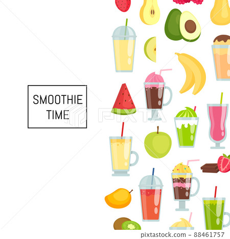 flat smoothie elements background banner poster 88461757