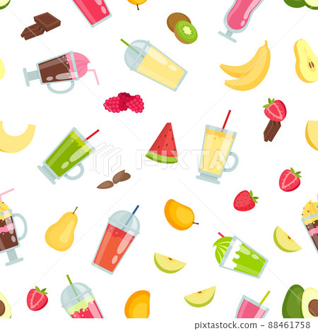 flat smoothie elements pattern or background illustration flat smoothie elements pattern or background illustration 88461758