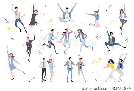Vector Illustration Material: Businessman, Rejoice, Success, Set Vector Illustration Material: Businessman, Rejoice, Success, Set 88461889