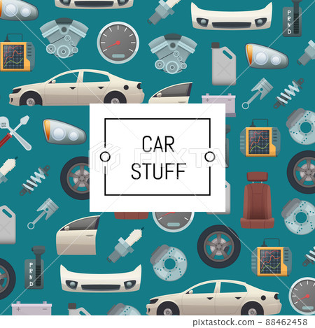 set of car parts background illustration 88462458