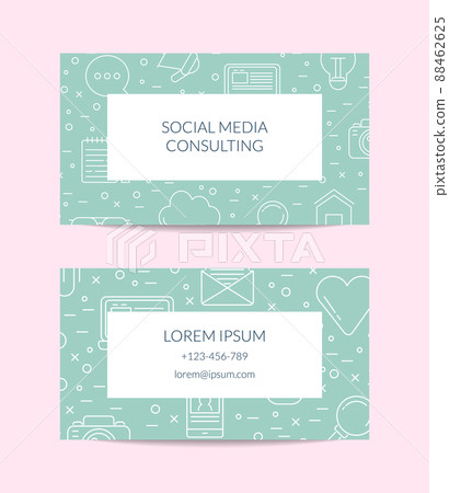 line blog icons business card isolated line blog icons business card isolated 88462625
