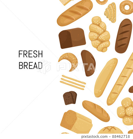 cartoon bakery elements background isolated on white cartoon bakery elements background isolated on white 88462718