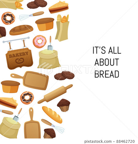 cartoon bakery food set background illustration cartoon bakery food set background illustration 88462720