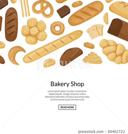cartoon bakery elements background with place for text illustration 88462722