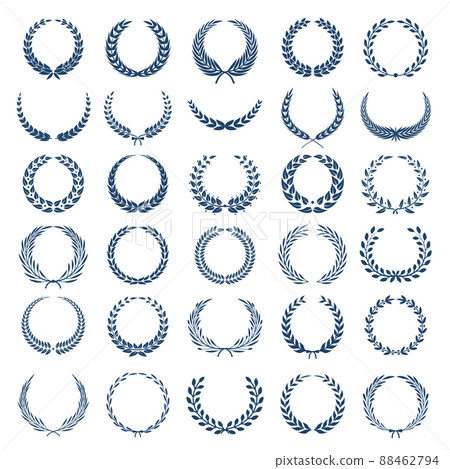 Greek wreath. Award round heraldic symbols graphic branch illustrations 88462794