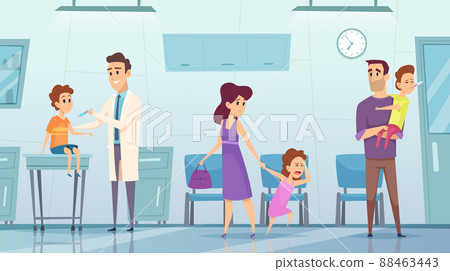 Vaccination in clinic. Medical background picture kids hospital doctor making safety injection from influenza healthcare concept Vaccination in clinic. Medical background picture kids hospital doctor making safety injection from influenza healthcare concept 88463443
